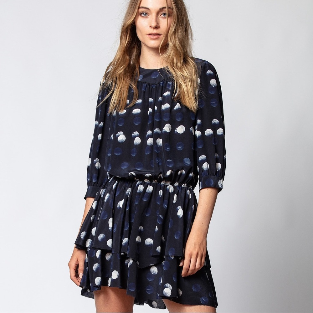 NWT Zadig & Voltaire ROOKA DOTS Dress LRG